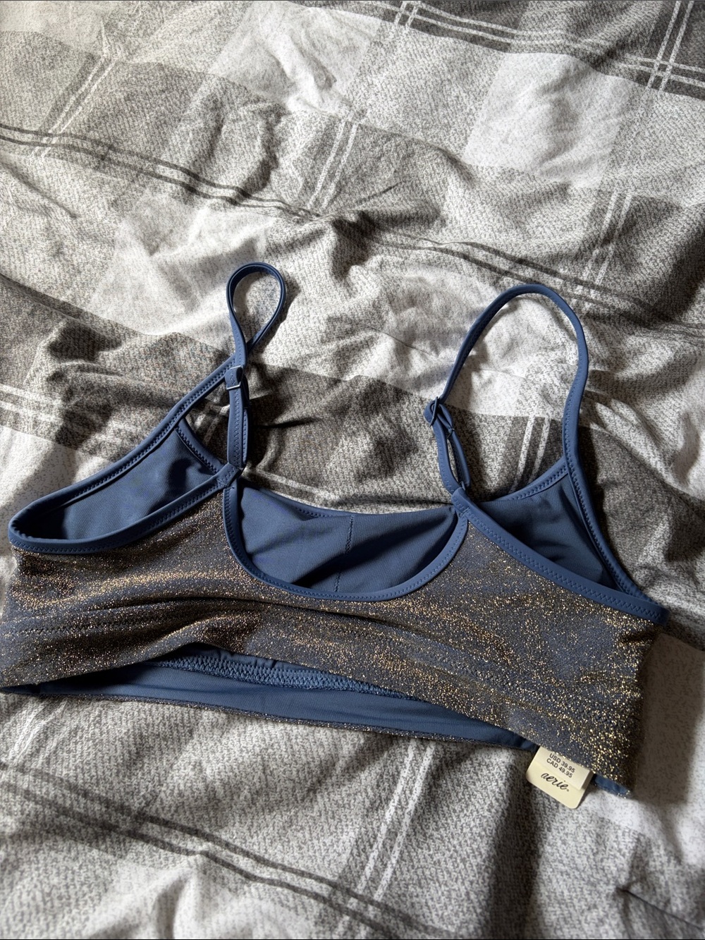 NWT AERIE SPARKLE STRAIGHT SCOOP BIKINI TOP - Picture 4 of 5
